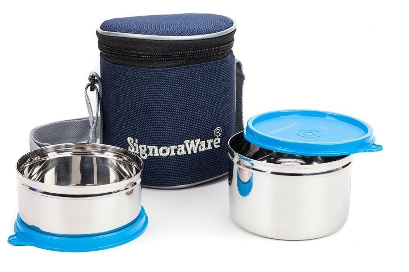 Synecart – Signoraware Best Steel Lunch Box, Blue, 3 Containers Online
