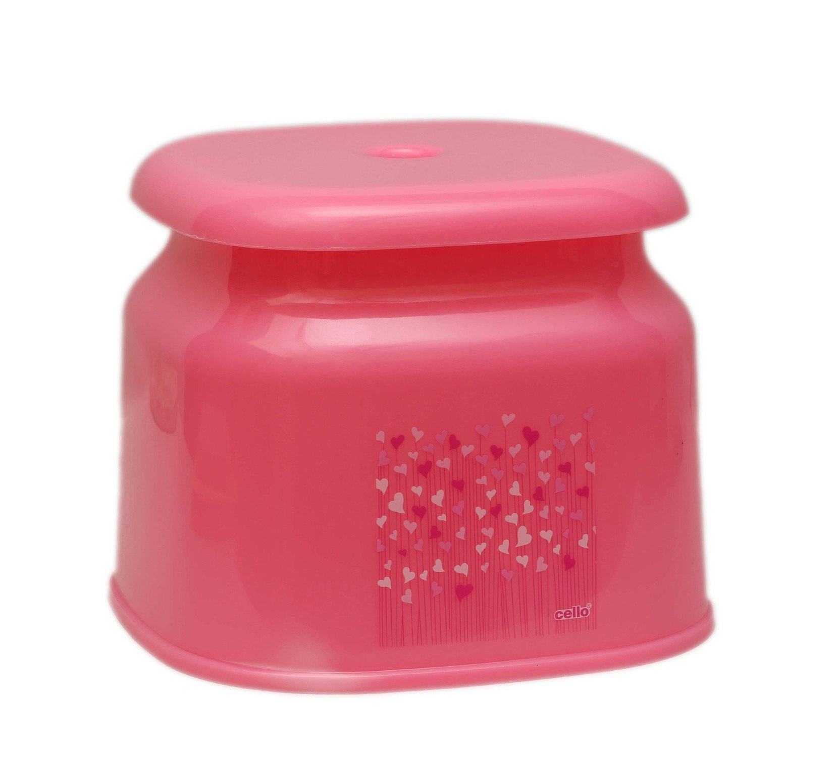 Cello Marbella Square Plastic Stool, Pink