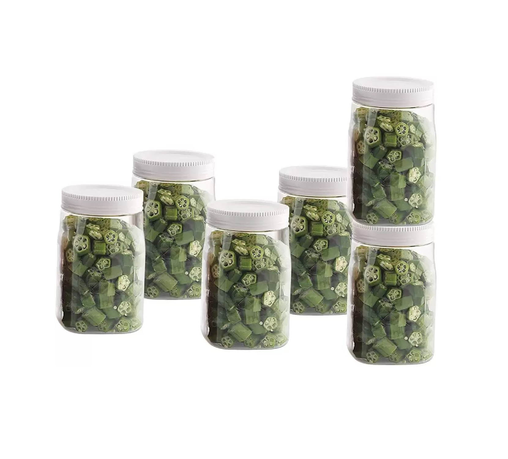 Cello Plastic 1000ml Grocery Container (Set of 6, White)