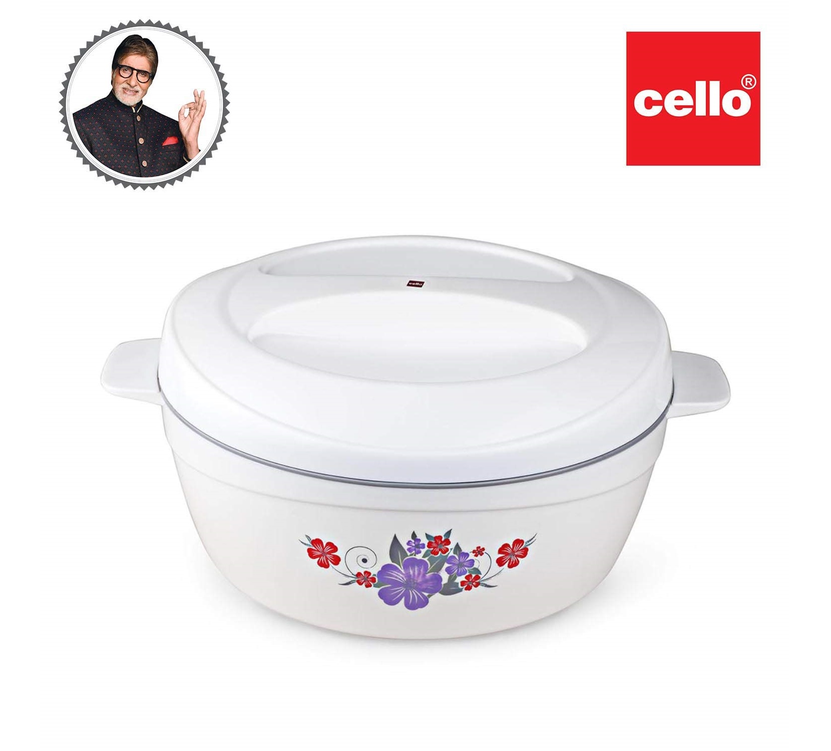 Cello Roti Plus Plastic Solid Casserole (1.5 L, Snow White)