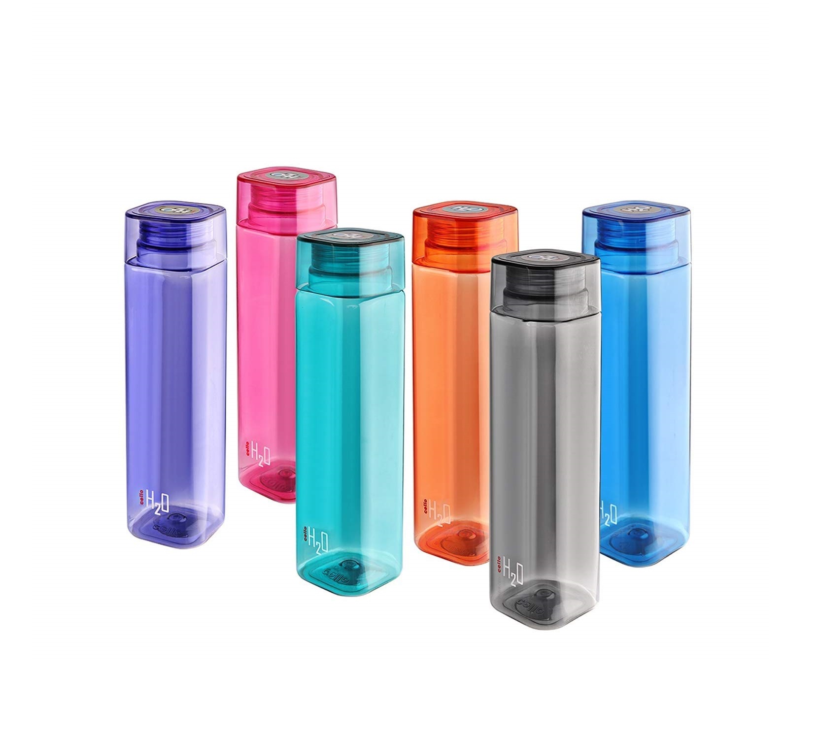 Cello H2O Premium Plastic Water Bottle (Multicolour, 1L)