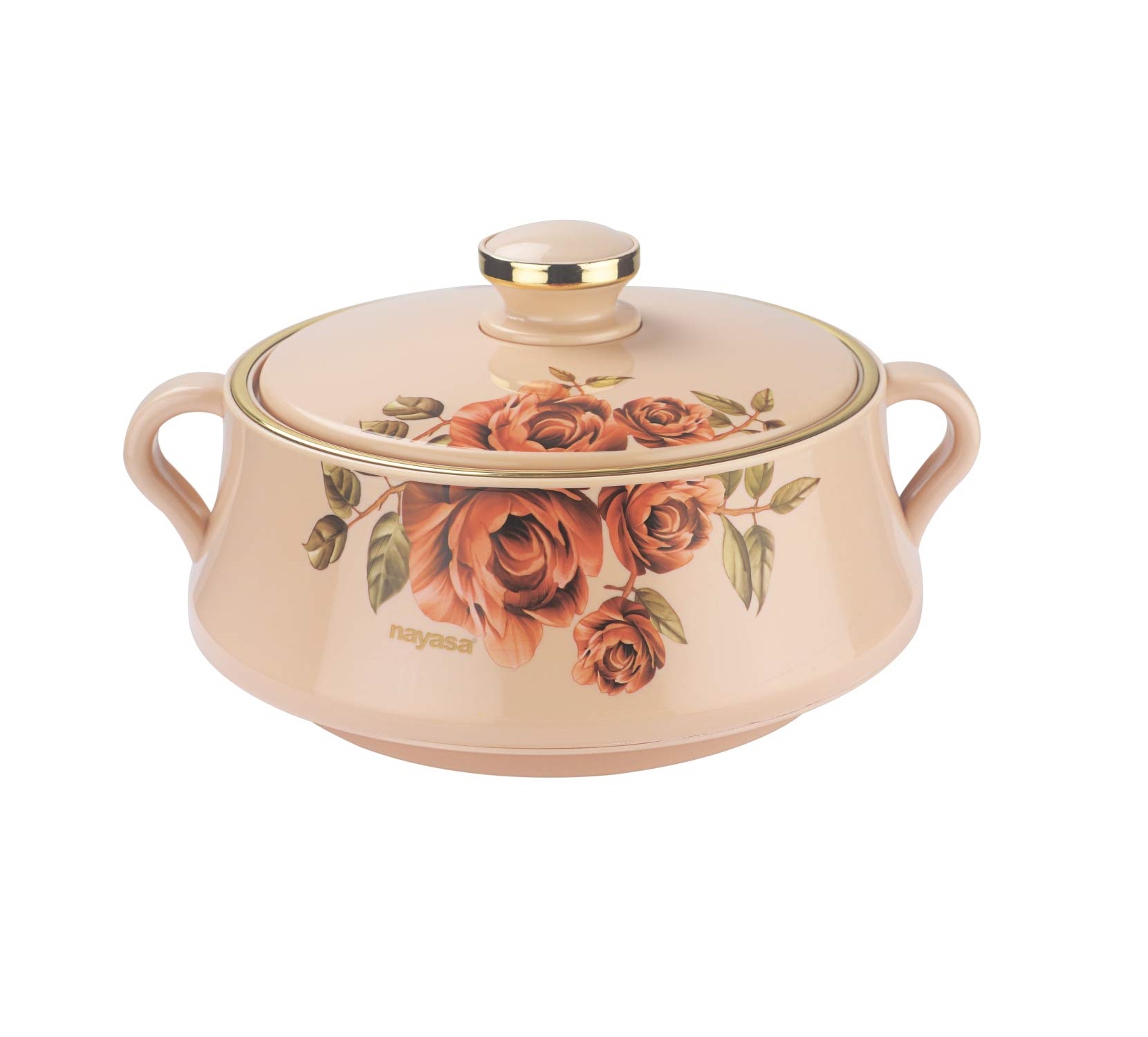 Nayasa Lorenzo Floral Insulated Casserole (Beige, 1.5L)