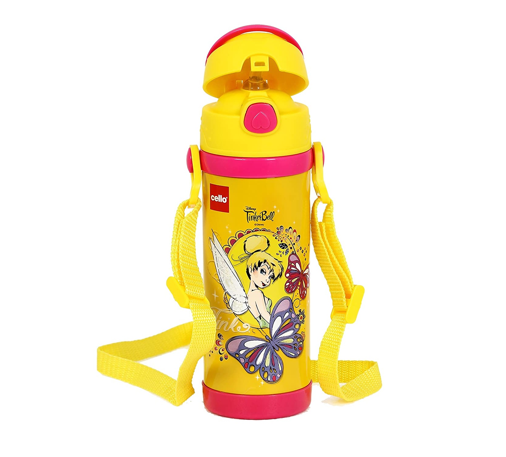 Cello Champ Fairy Stainless Steel Water Bottle, 600ml, Yellow