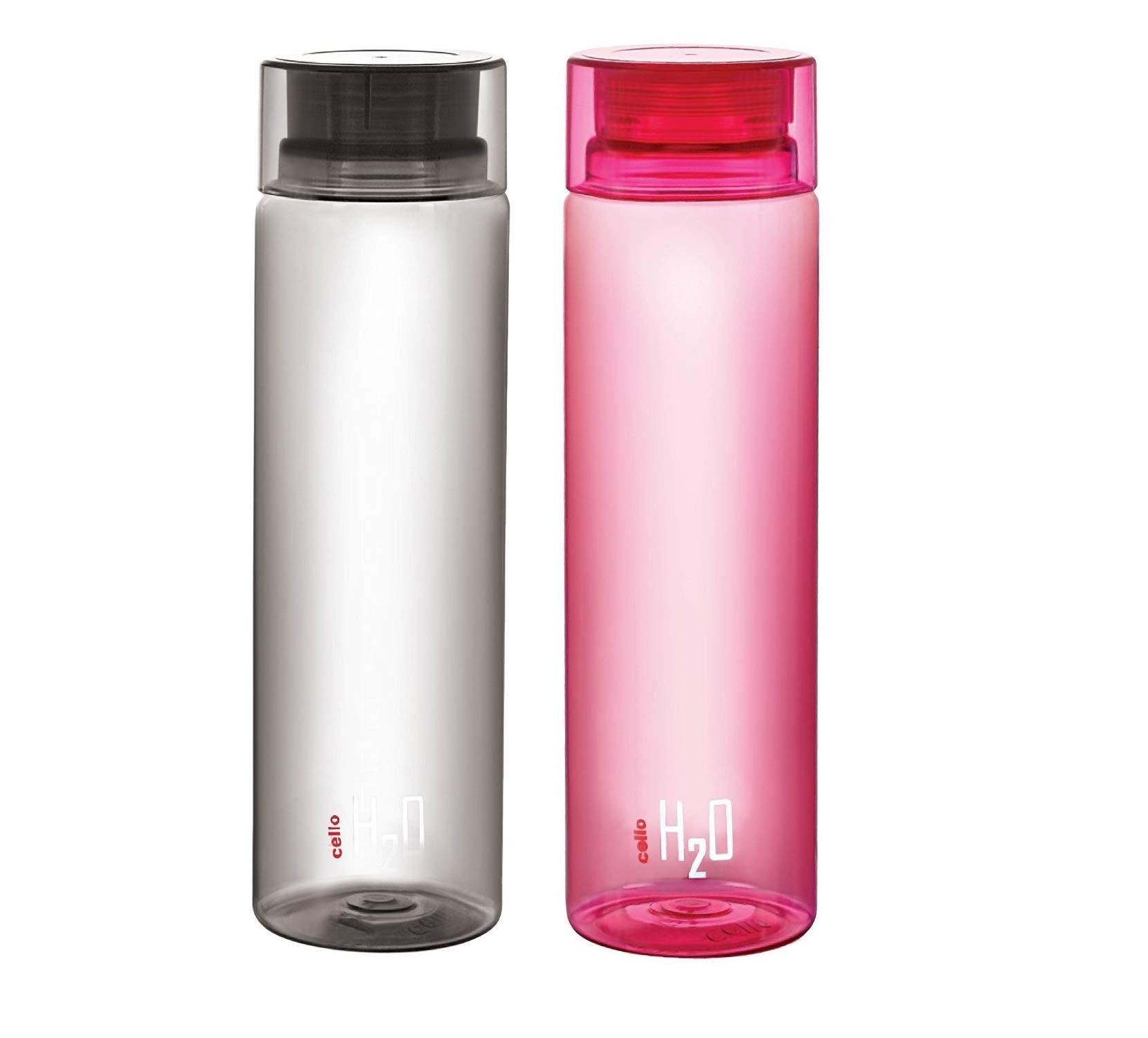 Cello H2O Premium Plastic Water Bottle (Set of 2, 1L)